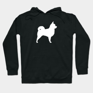 White Longhaired Chihuahua Silhouette Hoodie